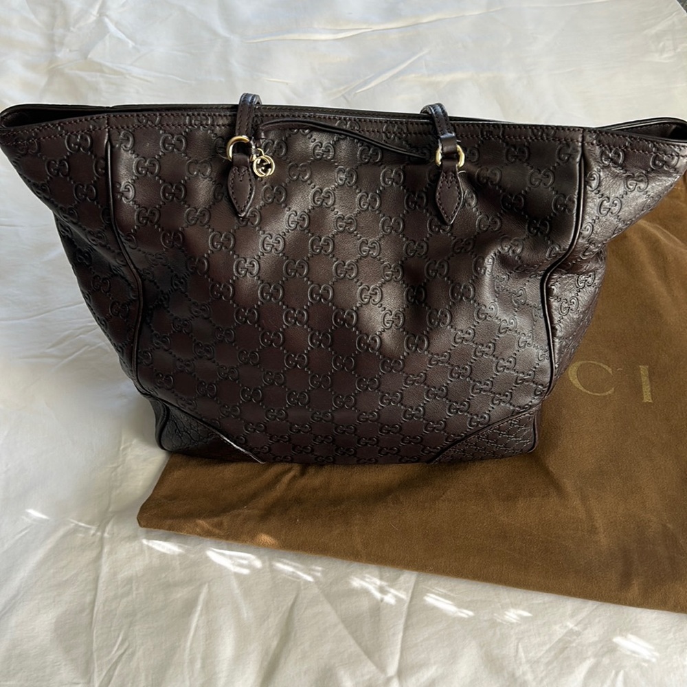 Gucci Bree Guccissima Medium Tote Bag, Dark Brown